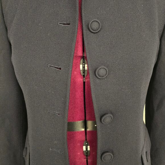 Women's Jones New York Navy Button Down Wool Blazer Jacket - Size 8 - Picture 4 of 12